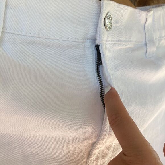 Rewash Brand Distressed Ripped Frayed Hem White Denim Shorts - Picture 5 of 7